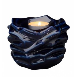 Jesus of Nazareth Eternal Flame - Ceramic Cremation Ashes Candle Holder Keepsake – Cobalt 